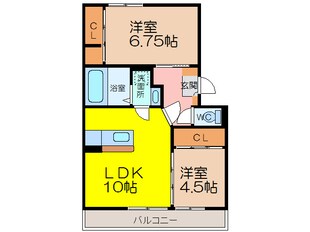 ラ・カーサミーアＢ棟の物件間取画像